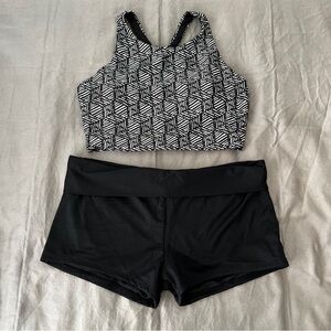 Mossimo Supply Co. Black and White Patterned Bikini Set